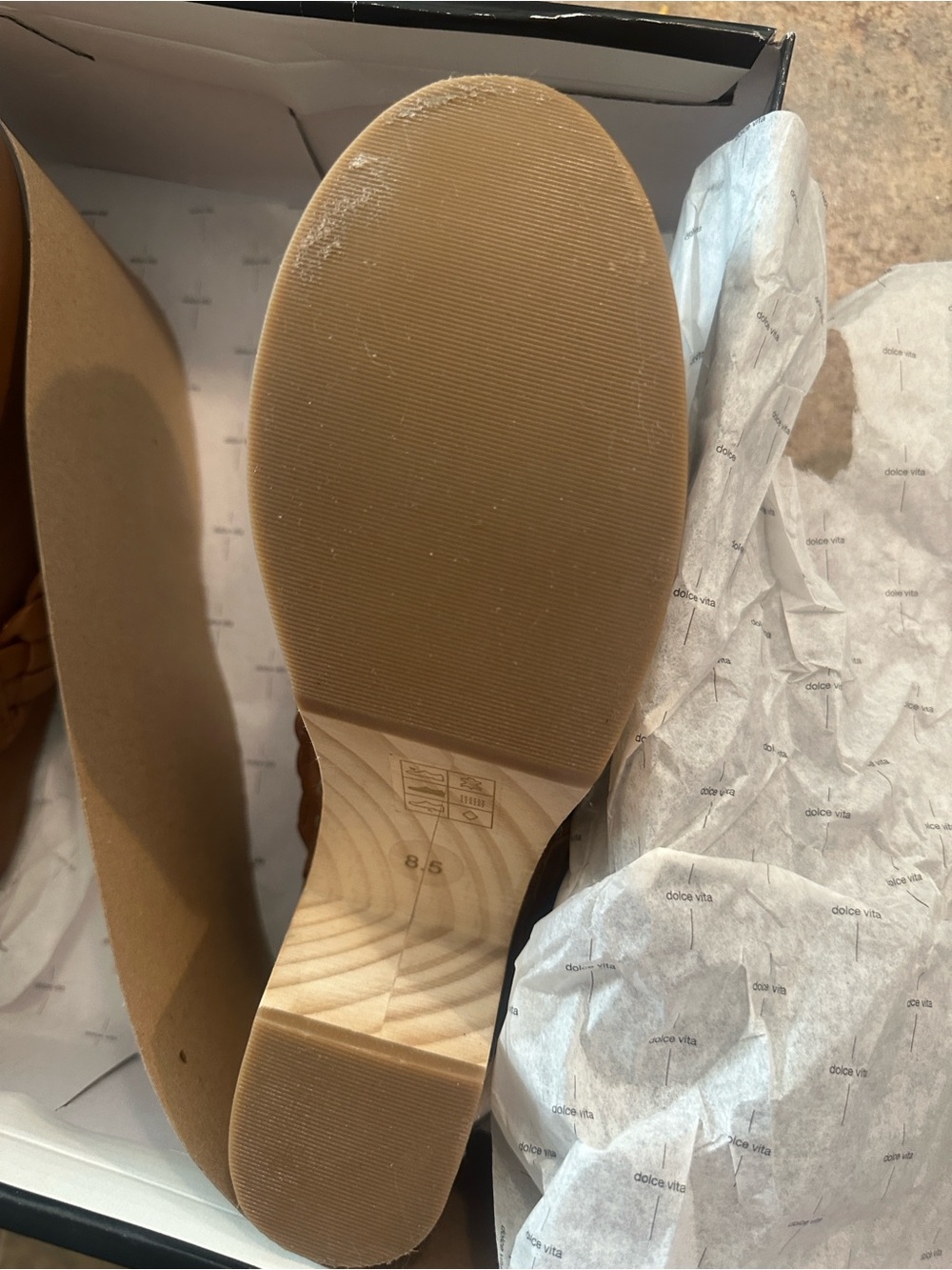Dolce Vita Tan Braided Leather Mule Clogs - Picture 6 of 6
